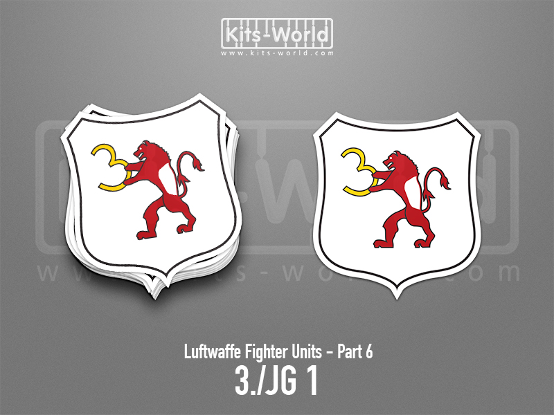Kitsworld SAV Sticker - Luftwaffe Fighter Units - 3./JG 1 W:89mm x H:100mm 